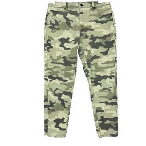 Nili Lotan for Target Jeans Womens 10 Green Camo Tapered Ankle High Rise Stretch
